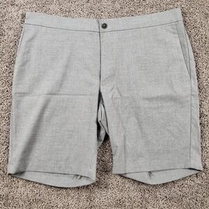 Joseph Abboud Just One Earth Mens 38W Gray Performance Stretch Shorts Heather